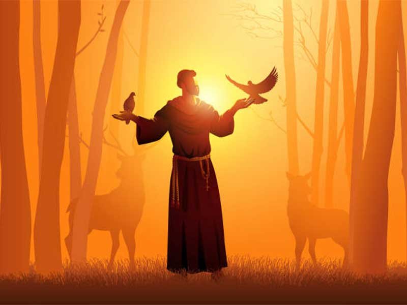 São Francisco de Assis No Bosque Com Animais